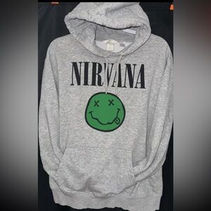 NIRVANA Gray Sweater with Green logo